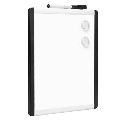 Picture of Amazon Basics Small Dry Erase Whiteboard, Magnetic Whiteboard with Marker and Magnets, 8.5" x 11", Plastic/Aluminum Frame