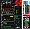 Picture of Magnetic Dry Erase Menu Board for Fridge Includes 4 Liquid Chalk Markers - Weekly Meal Planner Blackboard, Grocery List and Notepad for Kitchen Refrigerator - Chalkboard Magnet