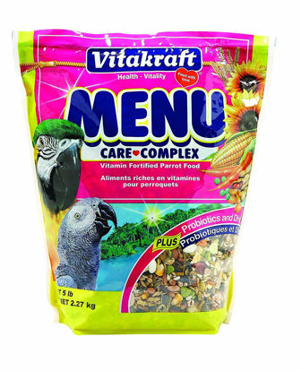 Picture of Vitakraft Menu Premium Parrot Food - Vitamin-Fortified - Macaw, Amazon, Conure, and Parrot Food for Large Birds 5 Pound (Pack of 1)