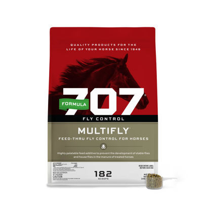 Picture of Formula 707 MultiFly Feed-Thru Fly Control Pellets for Horses - Palatable & Safe Fly Population Reduction (10 lb Bag - 182 Servings)