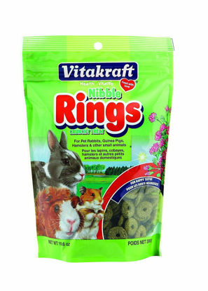 Picture of Vitakraft Nibble Rings Small Animal Treats - Crunchy Alfalfa Snack - For Rabbits, Guinea Pigs, Hamsters, and More
