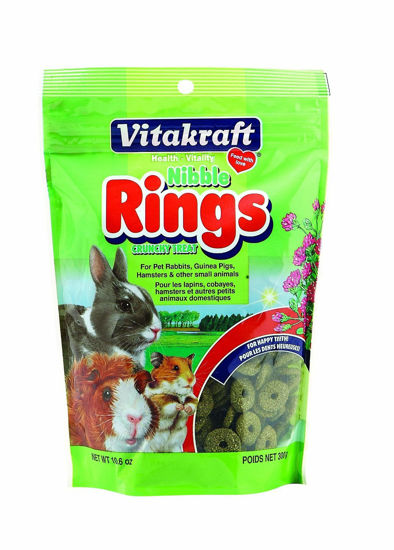 Picture of Vitakraft Nibble Rings Small Animal Treats - Crunchy Alfalfa Snack - For Rabbits, Guinea Pigs, Hamsters, and More