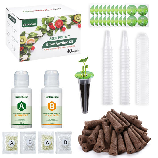 160-Piece Hydroponic Pods Kit – 40 Sponges, Baskets, Domes & Labels For Indoor Gardening