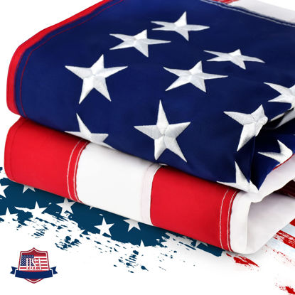 Picture of 100% Made in USA American Flags 3x5 Ft Outside,American Flag Outdoor Heavy Duty,Us Flag 3x5 Longest Lasting Usa Flag, Built For Outdoor Use,(100% In Usa)
