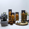 Picture of kakoya Flameless LED Candles with Timer 5 Pc Flickering Flameless Candles for Romantic Ambiance and Home Decoration Stable Acrylic Shell,with Embedded Star String，Battery Operated Candles（Grey）