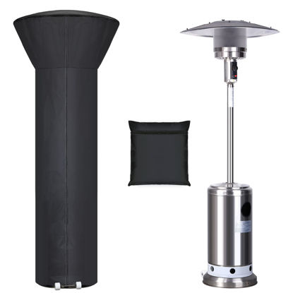 Picture of Patio Heater Covers with Zipper and Storage Bag,Waterproof,Dustproof,Wind-Resistant,Sunlight-Resistant,Snow-Resistant,Black,89'' Height x 33" Dome x 19" Base