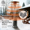 Picture of Amazon Basics 46,000 BTU Outdoor Propane Patio Heater with Wheels, Commercial & Residential, Slate Gray, with water tank, 32.1 x 32.1 x 91.3 inches (LxWxH)