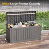Picture of EAST OAK Outdoor Storage Box, 90 Gallon Deck Box, Waterproof Resin Storage Bin for Patio Cushions, Gardening Tools, Lockable, UV Resistant, Grey