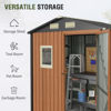 Picture of Outdoor Storage Shed 6x4 Ft, Lockable Metal Garden Shed with Window, Tool Shed Tiny House Vertical Outside Storage Building for Backyard, Lawn, Patio, Bike