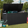Picture of YITAHOME 80 Gallon Resin Deck Box, Outdoor Lockable Storage Box for Patio Furniture, Waterproof Patio Deck Box for Cushions, Pool Supplies, Sports Equipment and Garden Tools, Black