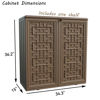 Picture of Mrosaa Indoor Outdoor Storage Cabinet Waterproof with 1 Shelf, Plastic Outdoor Storage Cabinets for Patio/Garden/Backyard, Size 34.3''L*15''W*36.2''H(Brown)