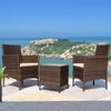 Picture of Greesum 3 Pieces Patio Furniture Sets Outdoor PE Rattan Wicker Chairs with Soft Cushion and Glass Coffee Table for Garden Backyard Porch Poolside, Brown and Beige