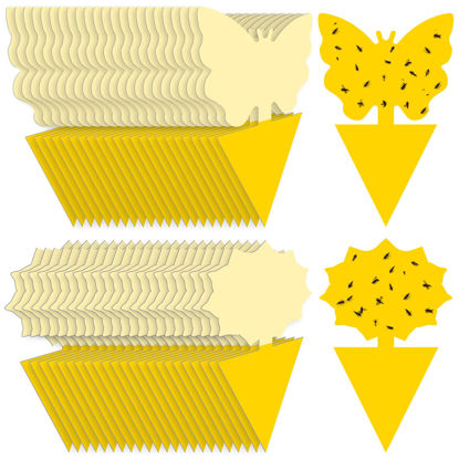 Picture of Landisun Fruit Fly Sticky Traps 48PCS Fungus Gnat Traps Bug Traps Gnat Killer for Indoor Outdoor House Kitchen Plants Whitefly Mosquitos Flying Insects Yellow Designed by JPMOS