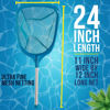 Picture of U.S. Pool Supply Professional Spa, Hot Tub, Pool Hand Leaf Skimmer Net with 12" Aluminum Pole - Deep Ultra Fine Mesh Netting Bag Basket, Clean the Finest Debris - Pond Small Kid Kiddie Inflatable Pool
