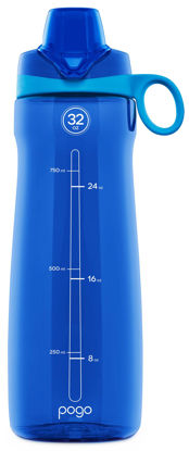Picture of Pogo BPA-Free Tritan Plastic Water Bottle with Chug Lid, 32 Oz, Blue