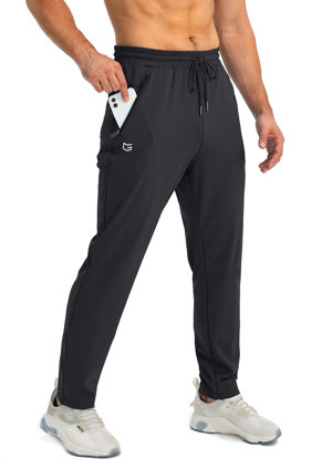 Picture of G Gradual Men's Sweatpants with Zipper Pockets Tapered Joggers for Men Athletic Pants for Workout, Jogging, Running (Black, Large)