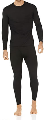 Picture of Thermajohn Long Johns Thermal Underwear for Men Fleece Lined Base Layer Set for Cold Weather (Medium, Black)