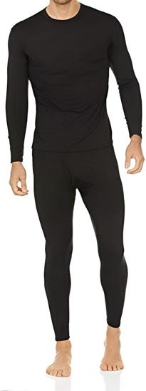 Picture of Thermajohn Long Johns Thermal Underwear for Men Fleece Lined Base Layer Set for Cold Weather (Medium, Black)