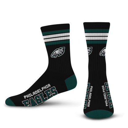 Picture of For Bare Feet NFL 4 Stripe Deuce Crew Sock, Philadelphia Eagles, Medium