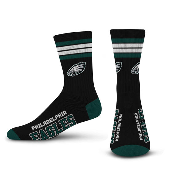Picture of For Bare Feet NFL 4 Stripe Deuce Crew Sock, Philadelphia Eagles, Medium