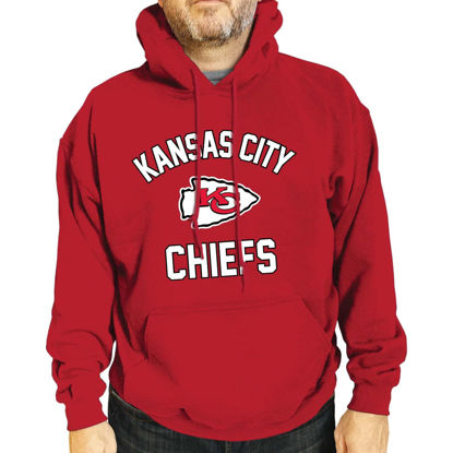 Picture of Team Fan Apparel NFL Adult Gameday Hooded Sweatshirt - Poly Fleece Cotton Blend - Stay Warm and Represent Your Team in Style (Kansas City Chiefs - Red, X-Large)