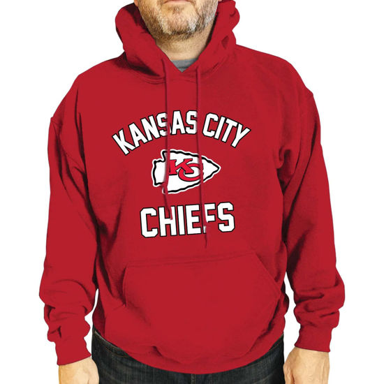 Picture of Team Fan Apparel NFL Adult Gameday Hooded Sweatshirt - Poly Fleece Cotton Blend - Stay Warm and Represent Your Team in Style (Kansas City Chiefs - Red, X-Large)