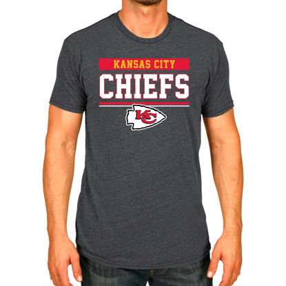 Picture of Team Fan Apparel NFL Adult Team Block Tagless T-Shirt - Cotton Blend - Charcoal - Perfect for Game Day - Comfort and Style (Kansas City Chiefs - Charcoal, X-Large)