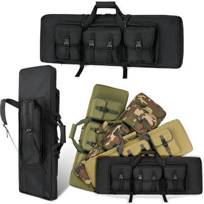 Picture of DULCE DOM 36 inch Double Rifle Case Soft Bag Gun Case, Perfect for Rifle Pistol Firearm Storage and Transportation, All Around Shooting Range Tactical Rifle Backpack, Indoor Outdoor