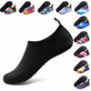 Picture of ANLUKE Water Shoes Barefoot Aqua Yoga Socks Quick-Dry Beach Swim Surf Shoes for Women Men Black/Solid 40/41