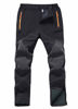Picture of Gash Hao Mens Snow Ski Waterproof Softshell Snowboard Pants Outdoor Hiking Fleece Lined Zipper Bottom Leg (180Black, 32W x 32L)