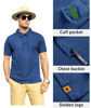 Picture of ZITY Mens Polo Shirt Short Sleeve Sports Tactical T-Shirt Athletic Golf Polos Daily Casual Stylish Collared Shirts for Men Blue X-Large