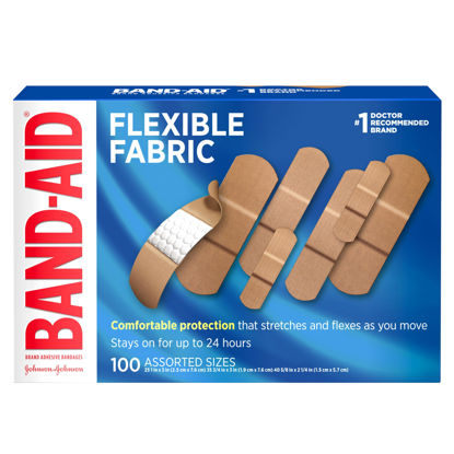 Picture of Band-Aid Brand Flexible Fabric Adhesive Bandages for Wound Care & First Aid, Assorted Sizes, 100 ct