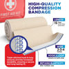 Picture of High-Performance Elastic Bandage Wrap - 6 Pack (2x2in, 2x3in, 2x4in) - Self-Closing Strong Compression Bandage Wrap for Feet, Ankles, Wrists, and Knees