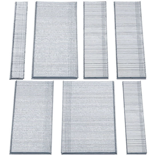 Picture of 1400 Pieces Brad Nails Nail Gun Nails Finishing Nails Small Nails 18 Gauge Brad Nails for Molding Cabinetry Building Assembly, 2/5 Inch, 5/8 Inch, 3/4 Inch, 1 Inch, 1-1/4 Inch, 1-1/2 Inch, 2 Inch