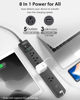 Picture of 2 Pack Power Strip Surge Protector - 5 Widely Spaced Outlets 3 USB Charging Ports, 1875W/15A with 6Ft Braided Extension Cord, Flat Plug, Overload Surge Protection, Wall Mount for Home Office