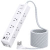 Picture of Surge Protector Power Strip - 10 FT Extension Cord, Power Strip with 12 Widely AC Outlet 3 USB, Flat Plug, Wall Mount Overload Protection, 1050J, Desk Charging Station for Home Office, ETL Listed