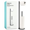 Picture of Toilet Paper Holder Stand, Bathroom Toilet Paper Roll Holder Stand with Reserve, Standing Toilet Paper Holder with Storage