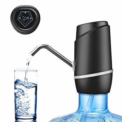 Picture of 5 Gallon Electric Drinking Portable Water Dispenser, Universal USB Charging Water Bottle Pump For 2-5 Gallon With 2 Silicone