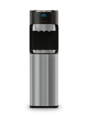 Picture of Brio Bottom Loading Water Cooler Dispenser for 5 Gallon Bottles - 3 Temperatures with Hot, Room & Cold Spouts, Child Safety Lock, LED Display with Empty Bottle Alert, Stainless Steel