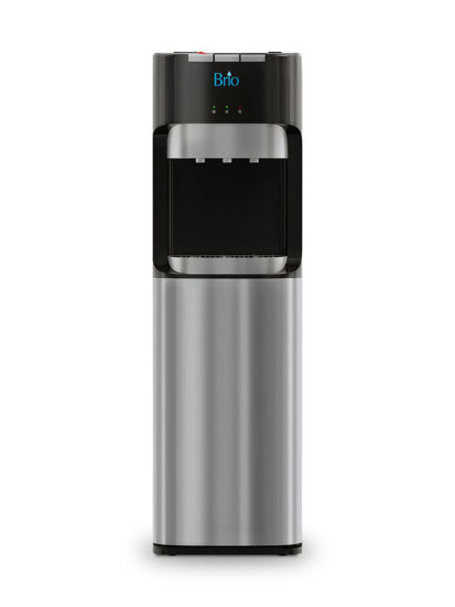 Picture of Brio Bottom Loading Water Cooler Dispenser for 5 Gallon Bottles - 3 Temperatures with Hot, Room & Cold Spouts, Child Safety Lock, LED Display with Empty Bottle Alert, Stainless Steel