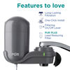 Picture of PUR PLUS Vertical Faucet Mount Water Filtration System with 3-in-1 Lead Reducing Filter for Great-Tasting Filtered Tap Water, Lasts 100 Gallons, Fits Most Kitchen or Bathroom Faucets, Grey