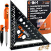 Picture of THORVALD 6-in-1 Carpenter Square 7 inch (1/16" Precision) T Square Multi-Purpose Carpenter Tools : Wrench, Square, Protractor, Ruler, Marking Gauge, Drill Gauge, Includes 2-in-1 Carpentry Pencil