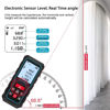 Picture of Laser Measure Device, MiLESEEY 229ft Digital Laser Tape Measure with Upgrade Electronic Angle Sensor, ±2mm Accuracy, Area Measurement,Volume and Pythagoras, 2" LCD Backlit,Mute, Battery Included