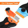 Picture of 2PACK Razor Blade Scraper, 2-in-1 Scraper Tool with 12Pcs Plastic Blades and 7Pcs Metal Blades, Multi-Purpose Cleaning Razor Scraper for Decals, Stickers, Labels, Caulk, Adhesive, Paint Removal