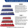 Picture of WORKPRO Magnetic Socket Organizer Set, 6-Piece Socket Holder Set Includes 1/4", 3/8", 1/2" Drive Metric SAE Socket Trays, Holds 143 Pieces Standard Size and Deep Size Sockets(Socket not Included)