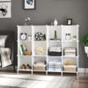 Picture of AWTATOS Cube Storage Organizer Storage 12 Cube Bookshelf DIY Plastic Closet Clothes Storage Shelves with Wooden Mallet, Stackable Storage Solution for Home, Bedroom, White