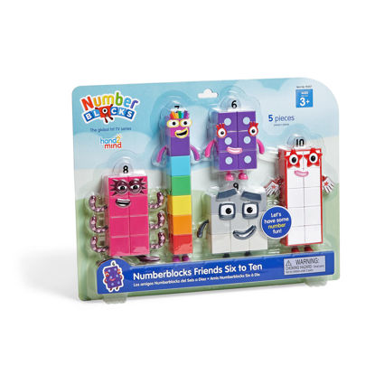 Picture of hand2mind Numberblocks Friends Six to Ten Figures, Cartoon Action Figure Set, Toy Figures, Play Figure Playsets, Small Figurines for Kids, Number Toys, Math Toys, Stocking Stuffers for Kids 3-5