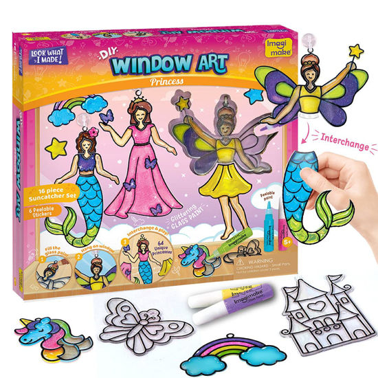 Picture of Imagimake Window Art Princess | Suncatcher Kit | Arts and Crafts for Kids Ages 8-12 | Girls Toys Age 6-8 | Unicorn Gifts for Girls Age 6-8 | 5 Year Old Girl Gift