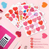 Picture of 348 Pcs Valentines Stickers for Kids, Bulk Love Heart Stickers Valentines Crafts for Kids Classroom Favors Supplies, Valentine's Day Party Decorative Stickers for Gift Box Envelope Wedding