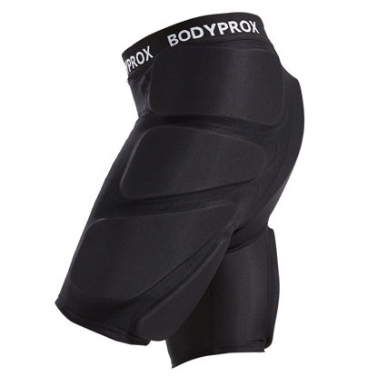 Picture of Bodyprox Protective Padded Shorts for Snowboard,Skate and Ski,3D Protection for Hip,Butt and Tailbone (Medium) Black